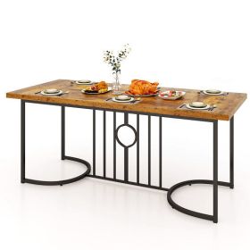 71 Inch Large Dining Table for 6-8 People Rectangular Wood Kitchen Table-Rustic Brown