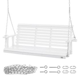 VEVOR Wooden Porch Swing 5.5 Ft, Patio Bench Swing For Courtyard & Garden, Upgraded 880 Lbs Strong Load Capacity, Heavy Duty Swing Chair Bench With Ha
