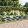 Garden Raised Bed 157.5"x31.5"x17.3" Galvanized Steel Gray
