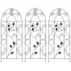 Plant Climbing Racks 3 pcs Black 15.7"x39.4" Iron