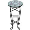 Mosaic Side Table Plant Table Green White