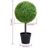 Artificial Boxwood Plant with Pot Ball Shaped Green 28"