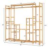 9-Tier Bamboo Plant Stand with Hanging Rack