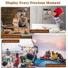 Bikoney Picture Frames Collage Wall Decor Photo Hanging Display Picture Board Wood Rustic Frames for Home Dorm Room Decor with Blackboard and 30 Clips