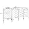 Outsunny Garden Fence, 4 Pack Steel Fence Panels, 11.4' L x 43" H, Rust-Resistant Animal Barrier Decorative Border Flower Edging for Yard, Landscape