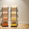 Korean Yellow 4-Tier Heavy Duty Stainless steel Storage Shelving Unit, 100lbs/shelf (49"H x 14.9"W x 13.7"D) for Indoor/Outdoor Organization