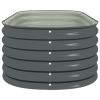 Garden Raised Bed 63"x31.5"x17.3" Galvanized Steel Gray