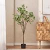 59 Inch Artificial Milan Leaf Bonsai, Artificial Tree Plants for Home Bedroom Living Room