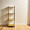 Korean Yellow 4-Tier Heavy Duty Stainless steel Storage Shelving Unit, 100lbs/shelf (49"H x 14.9"W x 13.7"D) for Indoor/Outdoor Organization