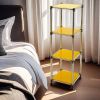 Korean Yellow 4-Tier Heavy Duty Stainless steel Storage Shelving Unit, 100lbs/shelf (49"H x 14.9"W x 13.7"D) for Indoor/Outdoor Organization