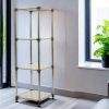 Korean White  4-Tier Heavy Duty Stainless steel Storage Shelving Unit, 100lbs/shelf (49"H x 14.9"W x 13.7"D) for Indoor/Outdoor Organization