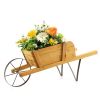 1PC Wooden Wagon Planter with 9 Magnetic Accessories for Garden Yard