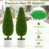 2 Pack 3 Feet Artificial Cedar Teardrop Shaped Bush with Plastic Nursery Pot