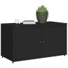 Patio Storage Cabinet Black 43.3"x21.7"x23.8" Poly Rattan