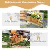 1PC Wooden Wagon Planter with 9 Magnetic Accessories for Garden Yard