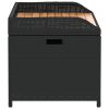 Storage Bench Black 39.4"x19.7"x20.5" Poly Rattan and Acacia Wood