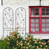 4 Pack Metal Garden Trellis 86.7" x 19.7" Rustproof Trellis for Climbing Plants Outdoor Flower Support Butterfly Deco Black