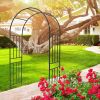 Metal Garden Arch L42.24'' x W17.52'' x H85.82'' Climbing Plants Support Rose Arch Outdoor Black