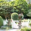 Metal Garden Arch with Adjustable Width W42.52''~W78.15''  Climbing Plants Support Rose Arch Outdoor Black