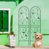 2 Pack Metal Garden Trellis 86.7" x 19.7" Rustproof Trellis for Climbing Plants Outdoor Flower Support Dragonfly Deco Black