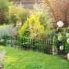 Outsunny Metal Decorative Garden Fence, 9.2' x 17.25" 5 Pack Steel Fence Panels, Decorative Border Fence for Landscape, Flower Bed, Yard Decor