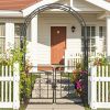 Garden Arbor with Gate with Multiple Side Crossbars and 4 Sharp Ground Stakes
