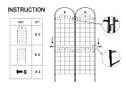 2 Pack Metal Garden Trellis for Climbing Plants Outdoor 86.7'' x 19.7'' Rustproof Plant Support Rose Trellis Netting Trellis Black