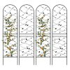 4 Pack Metal Garden Trellis 86.7" x 19.7" Rustproof Trellis for Climbing Plants Outdoor Flower Support Bird Deco Black
