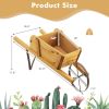 1PC Wooden Wagon Planter with 9 Magnetic Accessories for Garden Yard