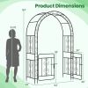 Garden Arbor with Gate with Multiple Side Crossbars and 4 Sharp Ground Stakes