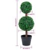 Artificial Boxwood Plant with Pot Ball Shaped Green 23.6"