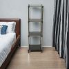 Korean Black 4-Tier Heavy Duty Stainless steel Storage Shelving Unit, 100lbs/shelf (49"H x 14.9"W x 13.7"D) for Indoor/Outdoor Organization