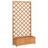 Planter with Trellis Brown Solid Wood Fir