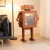 Black Walnut Robot Storage Cabinet, Accent Furniture, Side table