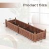 91 x 24 x 16 Inch Divisible Planter Box with Corner Drainage and Non-woven Liner for Growing Vegetables