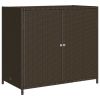 Patio Storage Cabinet Brown 32.7"x17.7"x29.9" Poly Rattan