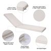 2PCS Set Outdoor Lounge Chair Cushion Replacement Patio Funiture Seat Cushion Chaise Lounge Cushion (Beige)