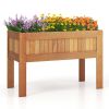 1PC Wooden Raised Garden Bed Solid Wood Elevated Planter Box with Legs