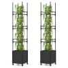 Raised Garden Bed with Obelisk Trellis and 3 Heights & Detachable PE-Coated Metal Tubes