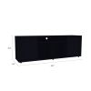 Prana Tv Stand fot TV´s up 60" Four Shelves; Two Cabinets With Single Door -Black