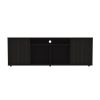 Prana Tv Stand fot TV´s up 60" Four Shelves; Two Cabinets With Single Door -Black