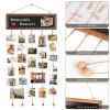 Bikoney Picture Frames Collage Wall Decor Photo Hanging Display Picture Board Wood Rustic Frames for Home Dorm Room Decor with Blackboard and 30 Clips