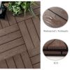 12"x12" Square Outdoor Square Teak Deck Tiles, 6PCS Patio Interlocking Flooring Tiles, Brown