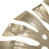 24.8x17.3x2" Gold Monstera Leaf Wall Décor