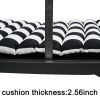 2 PCS Set Outdoor Lounge Chair Cushion Replacement Patio Seat Cushion BLACK-WHITE Stripe