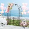 Garden Arbor with Gate with Multiple Side Crossbars and 4 Sharp Ground Stakes