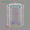 Metal Garden Arch Iron Garden Arbors Gazebo Dia81.3'' x 114.2'' High Birdcage Shape Pergola Pavilion for Wedding Ceremony Outdoor