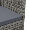 Patio Dining Chairs 2 pcs Poly Rattan Gray