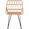 Patio Chairs 2 pcs with Armrest 22"x25.2"x31.5" PE Rattan