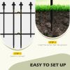 Outsunny Metal Decorative Garden Fence, 9.2' x 17.25" 5 Pack Steel Fence Panels, Decorative Border Fence for Landscape, Flower Bed, Yard Decor